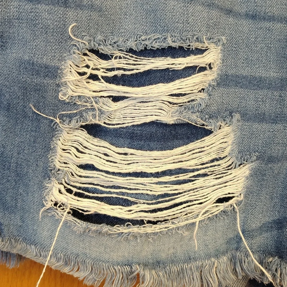 KanCan Blue Distressed Jean Shorts - Picture 5 of 9